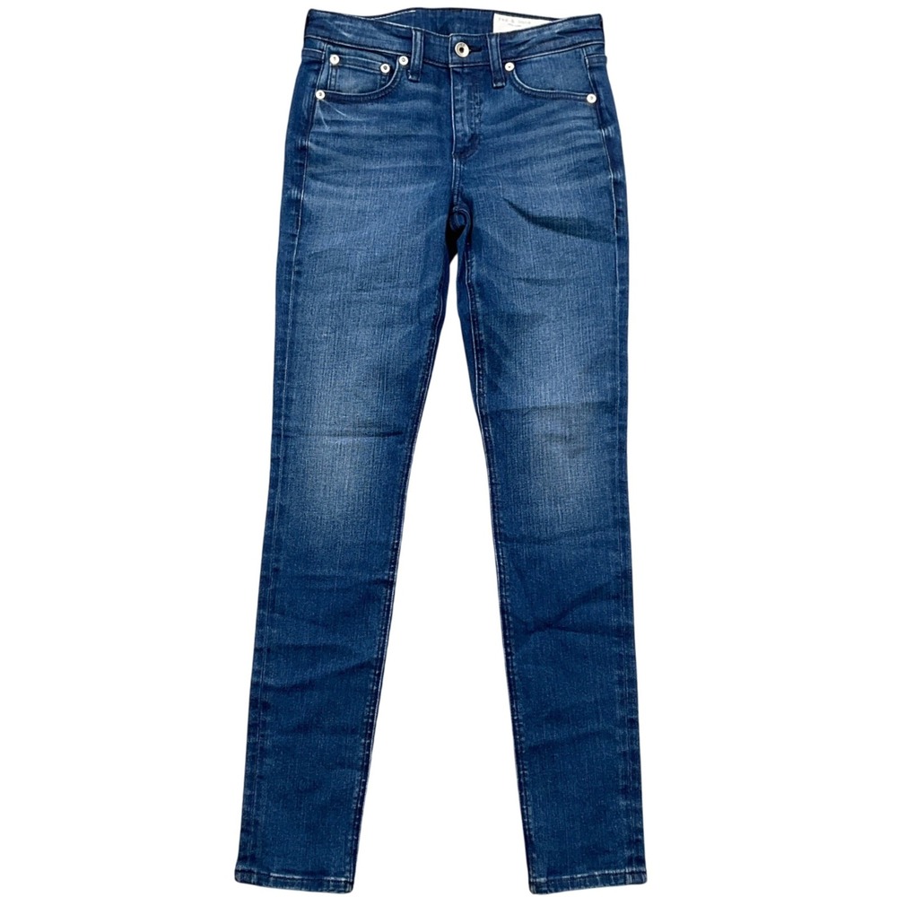 Rag & Bone Jeans Women 25 Blue‎ Cate Mid-Rise Skinny Slim Dark Denim Stretch